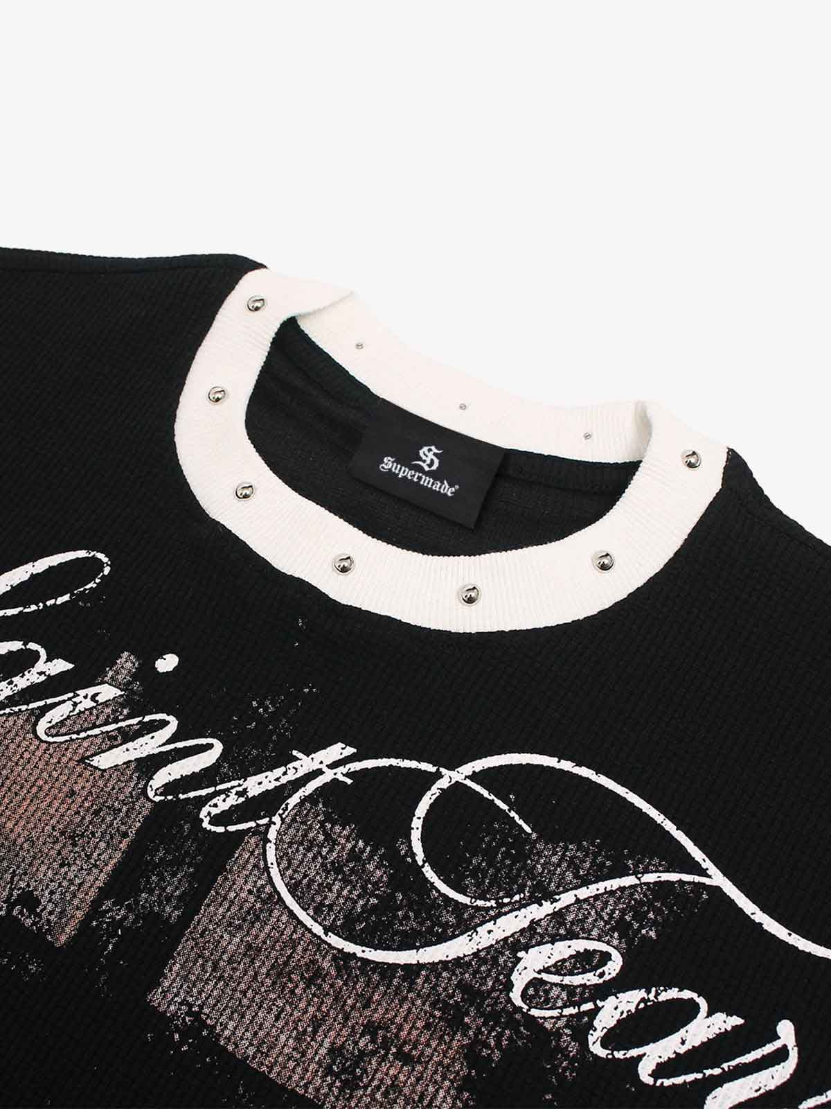 Camiseta Pavtros Studios Saint Fear Studded Oversized