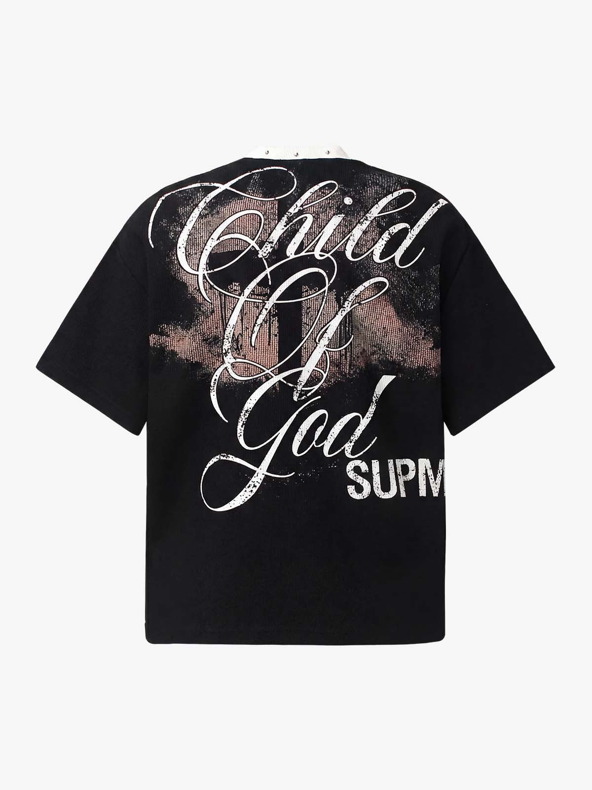 Camiseta Pavtros Studios Saint Fear Studded Oversized