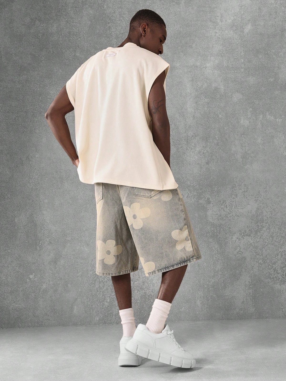 Short Pavtros Denim Florals
