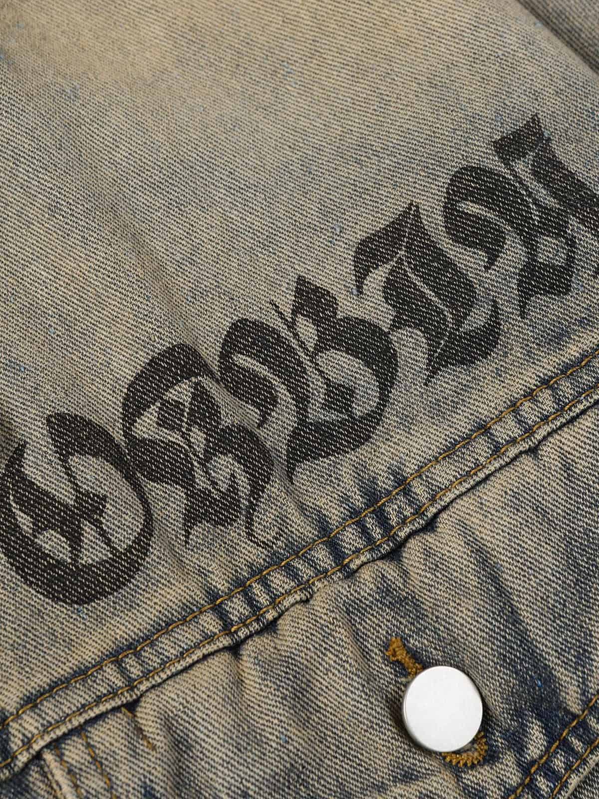 Jaqueta Pavtros Studios Gothic Wash Denim Jacket