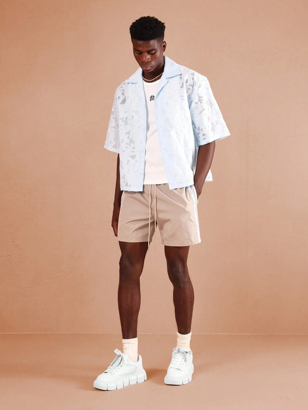 Camisa Pavtros Renda Jacquard