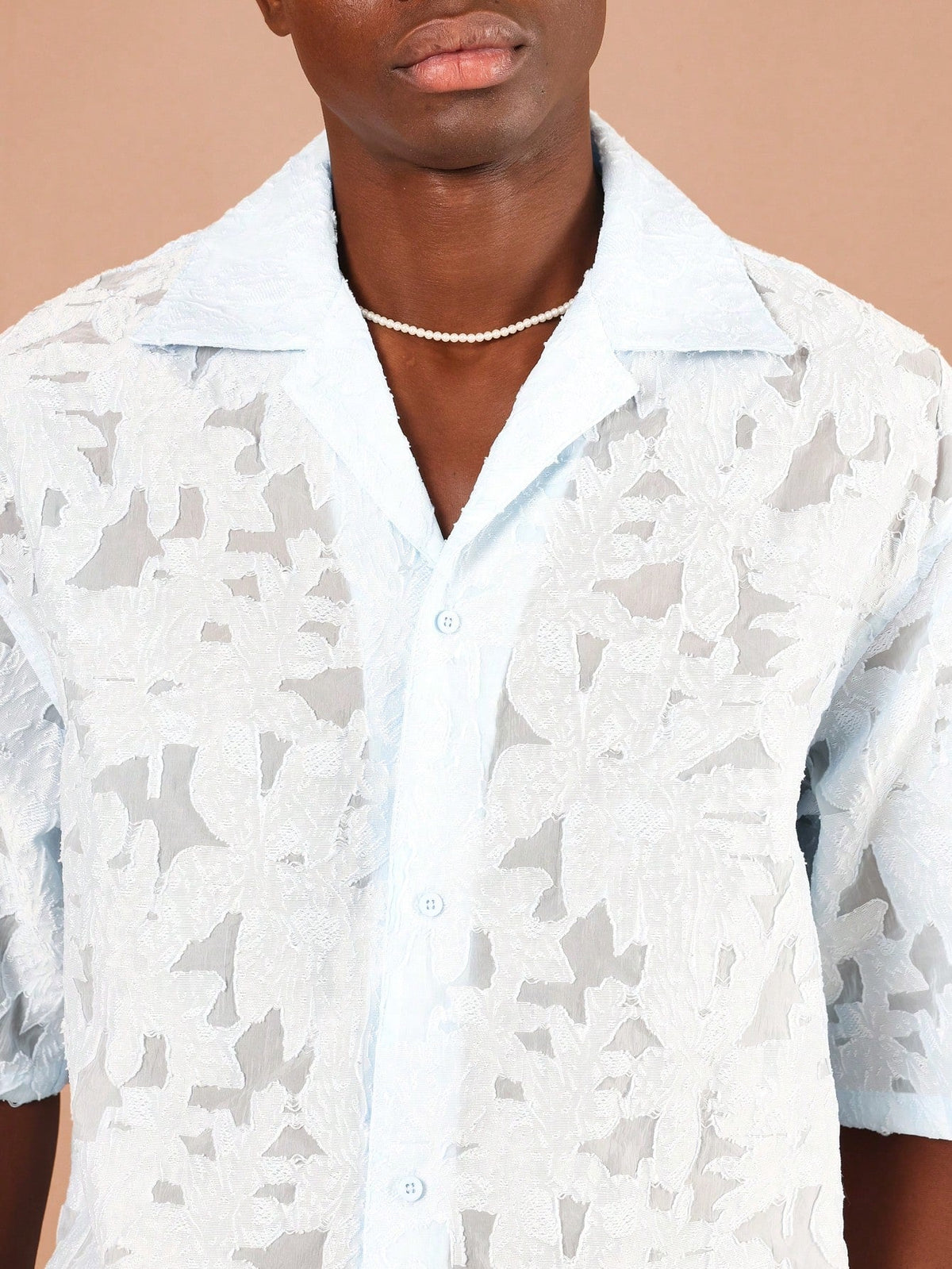 Camisa Pavtros Renda Jacquard