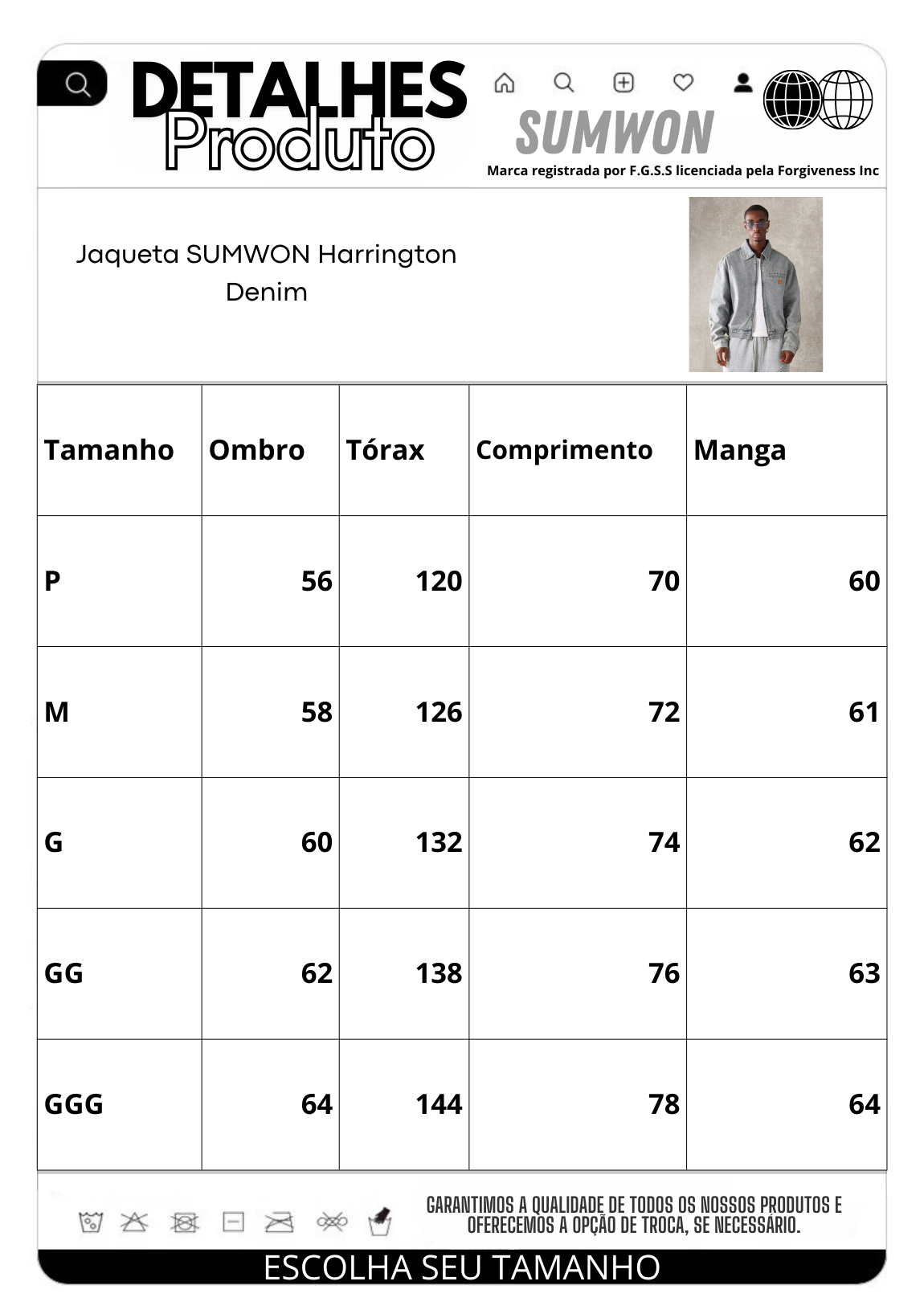Jaqueta Pavtros Harrington Denim