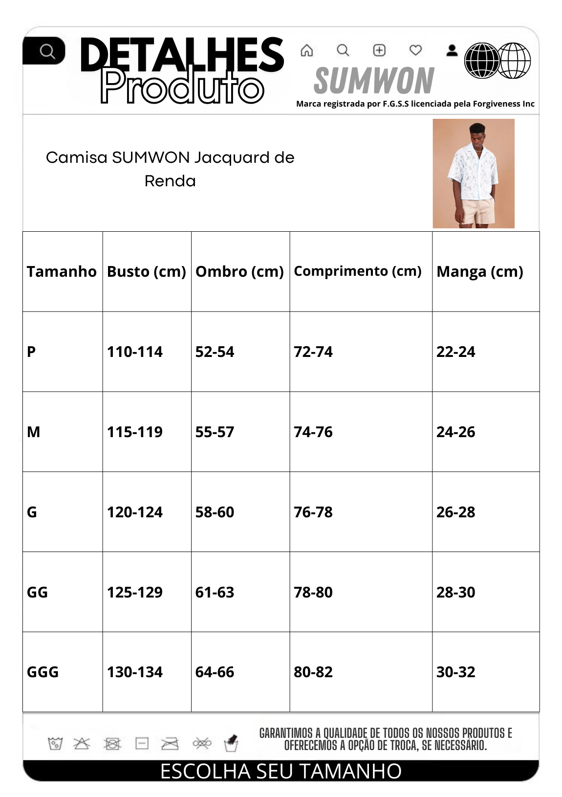 Camisa Pavtros Renda Jacquard