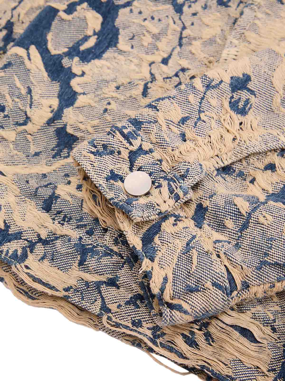 Jaqueta Pavtros Distressed Jacquard Denim