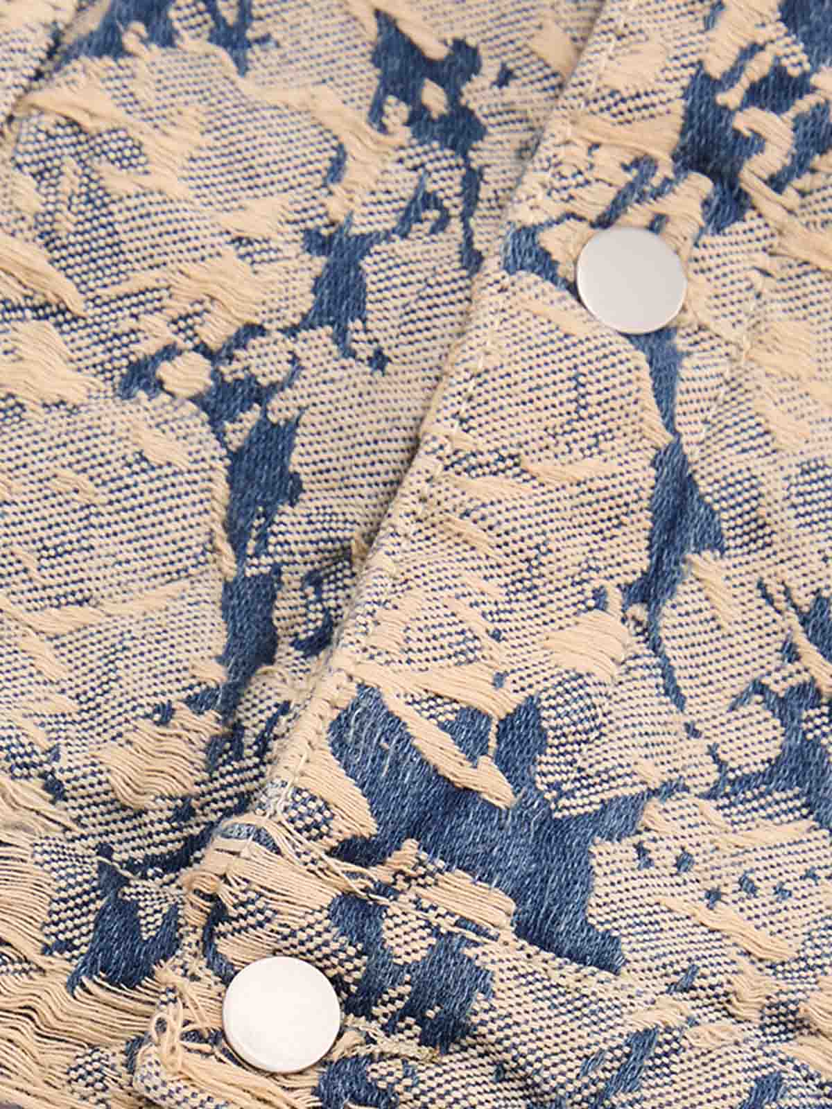 Jaqueta Pavtros Distressed Jacquard Denim