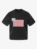 Camiseta Swavvy Flag Washed Black Oversized