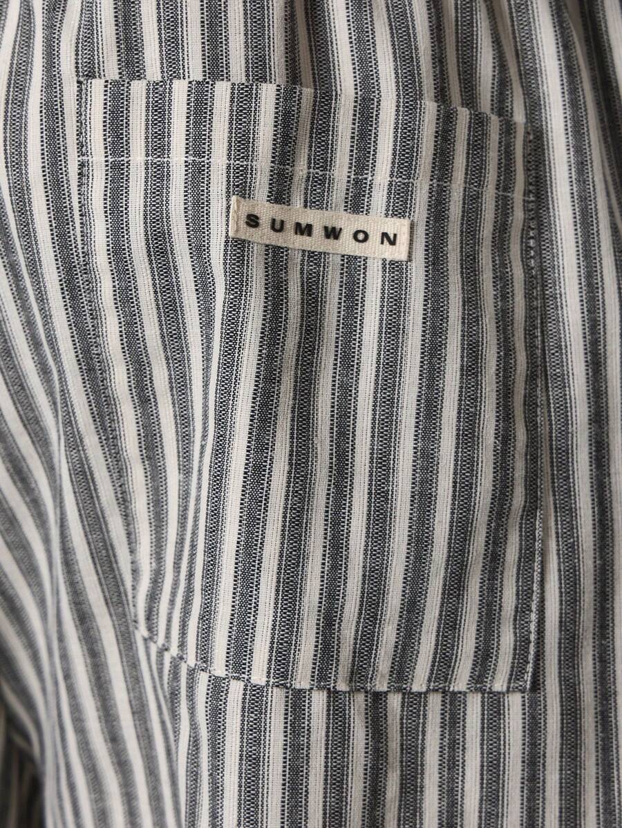 Calça Pavtros Studios Linen Pinstripe Relaxed Trousers