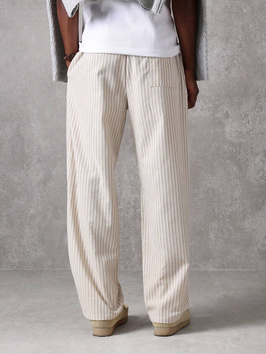 Calça Pavtros Studios Linen Pinstripe Relaxed Trousers