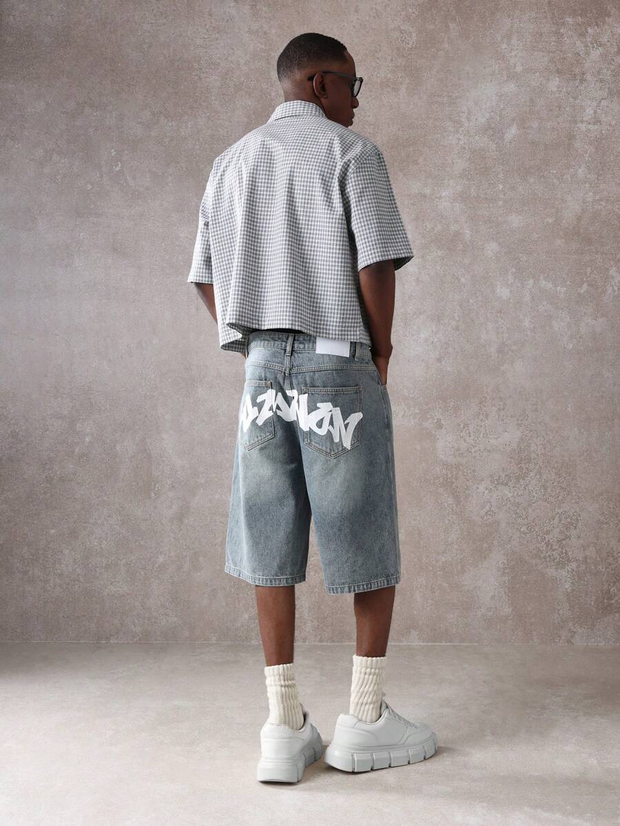 Bermuda Jorts Jeans Pavtros Studios Suzulan Graffiti