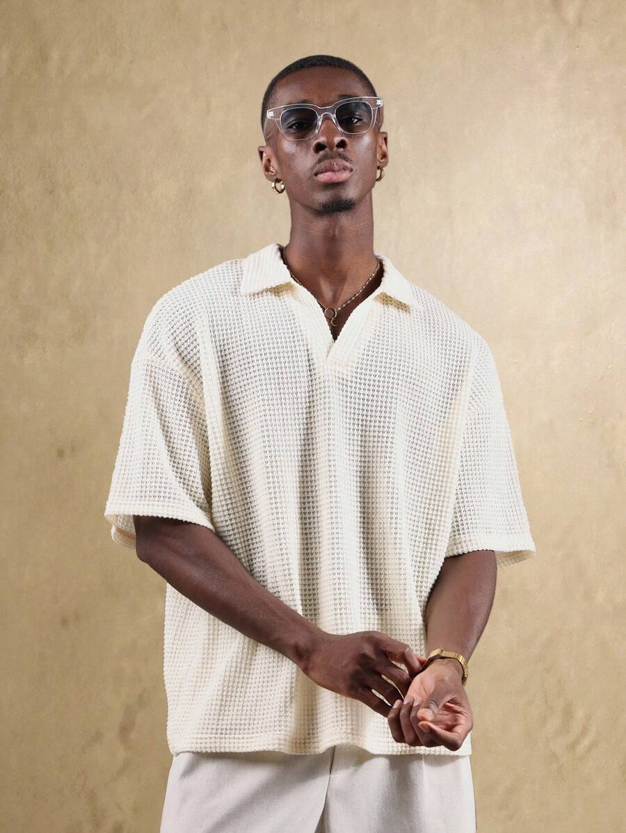 Camisa Polo Pavtros Studios Waffle Knit Polo