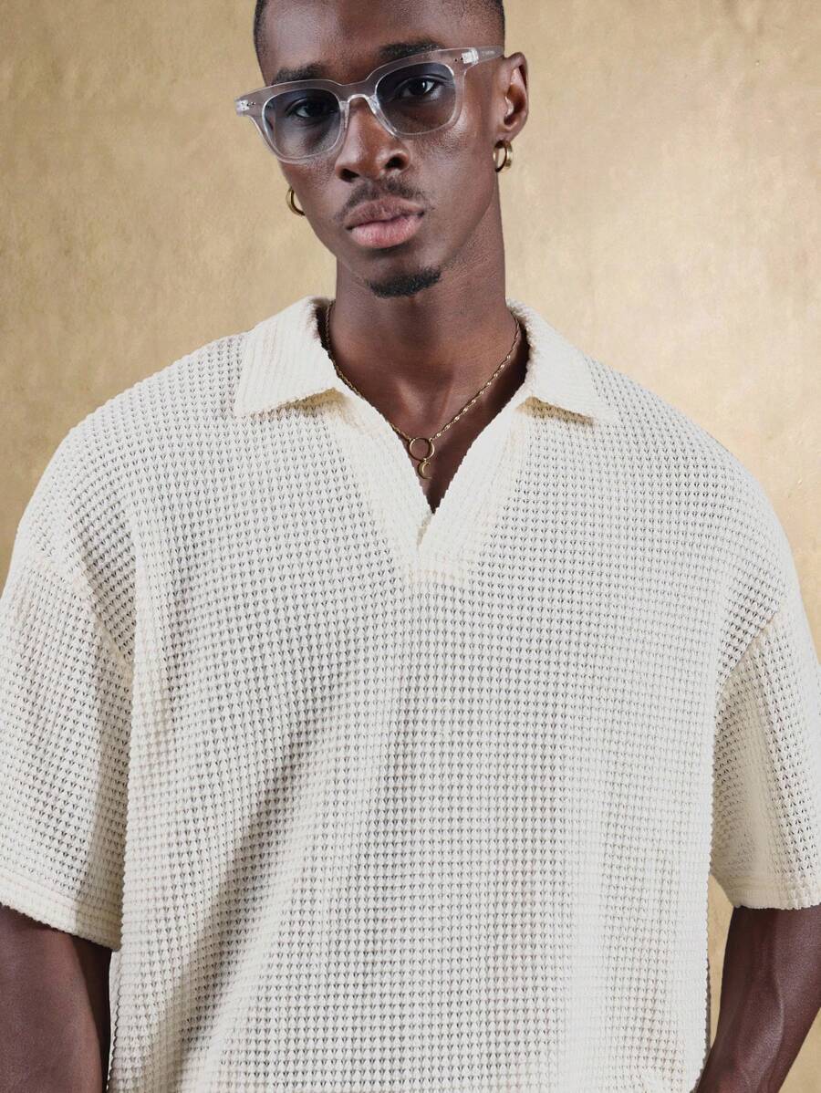 Camisa Polo Pavtros Studios Waffle Knit Polo