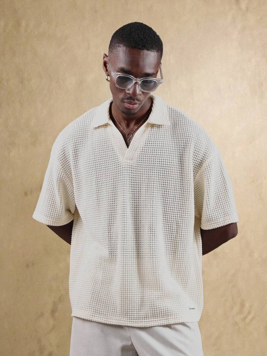 Camisa Polo Pavtros Studios Waffle Knit Polo
