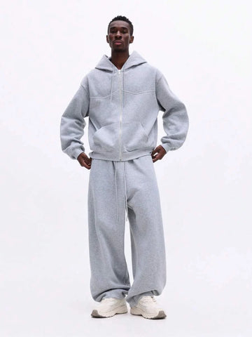 Conjunto Moletom Pavtros Studios Panel Zip Tracksuit Grey