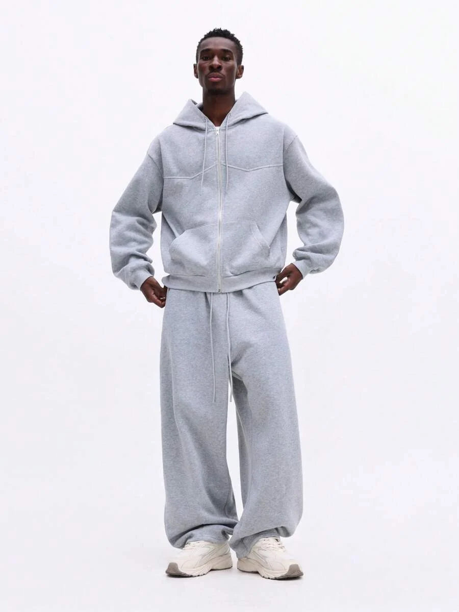 Conjunto Moletom Pavtros Studios Panel Zip Tracksuit Grey