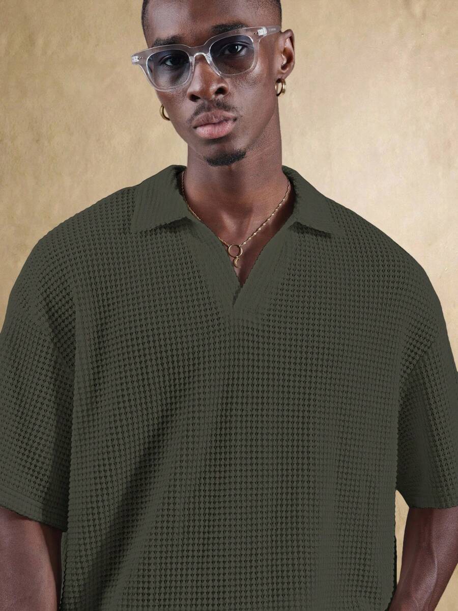 Camisa Polo Pavtros Studios Waffle Knit Polo