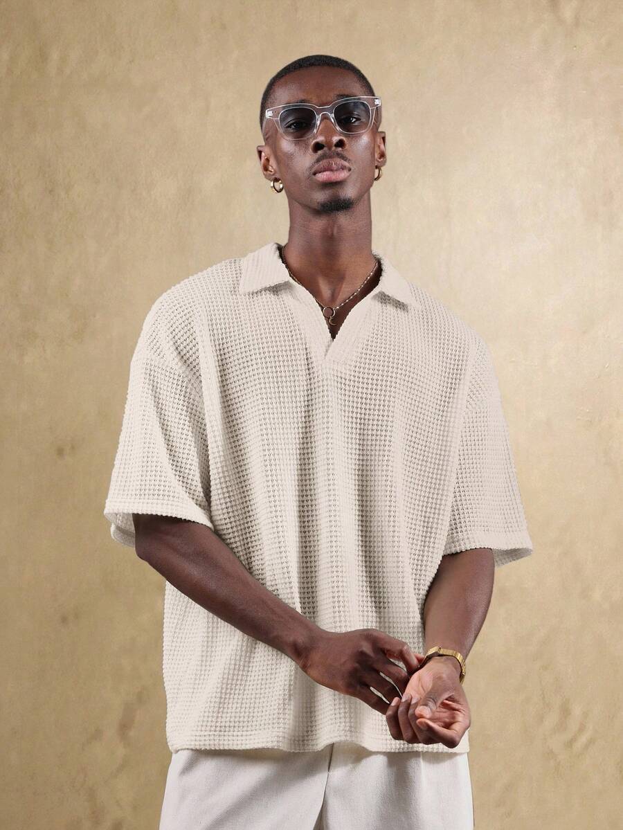 Camisa Polo Pavtros Studios Waffle Knit Polo