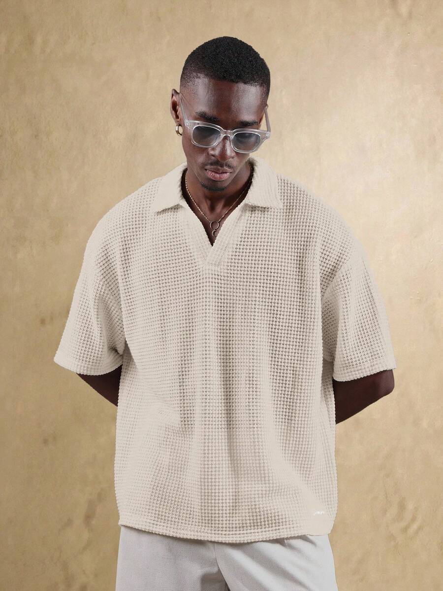Camisa Polo Pavtros Studios Waffle Knit Polo