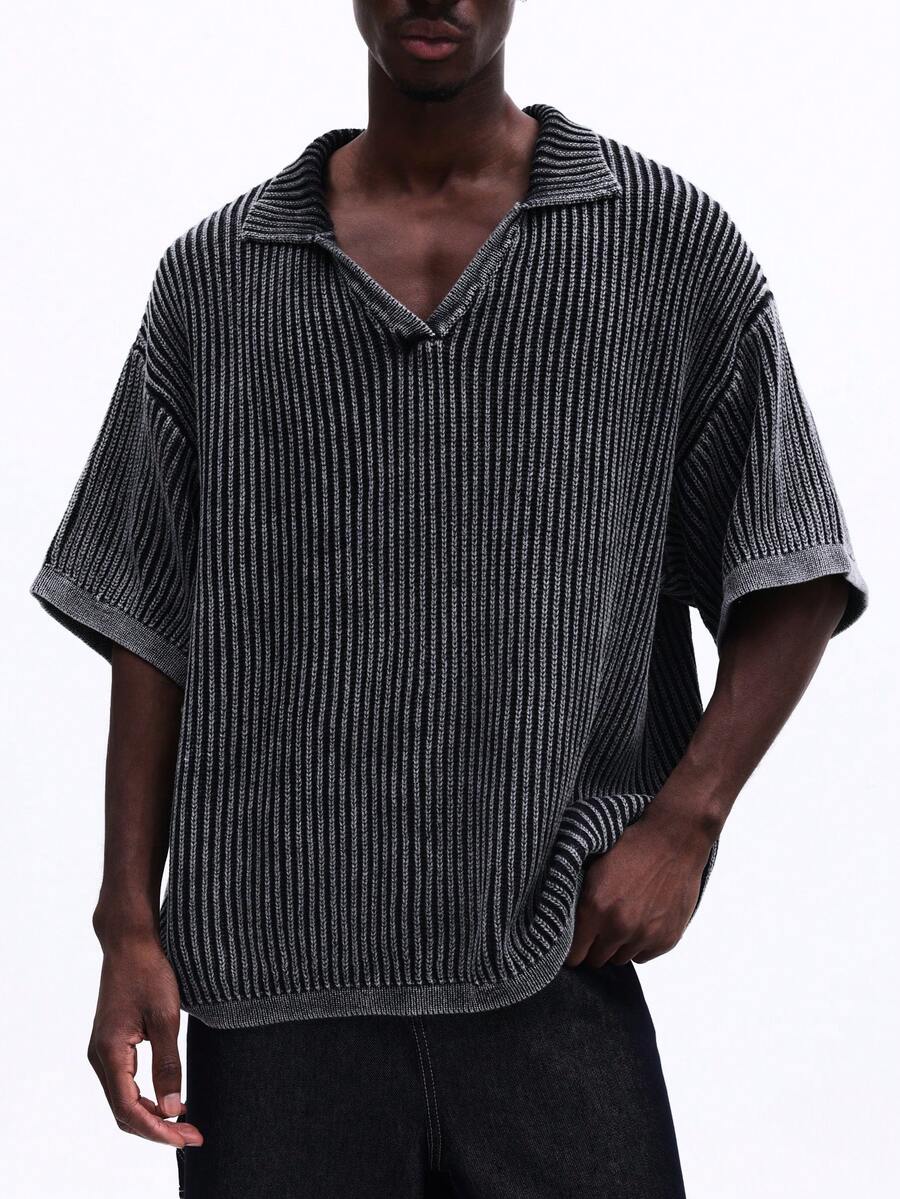 Camisa Polo Pavtros Studios Ribbed Heavy Knit Polo