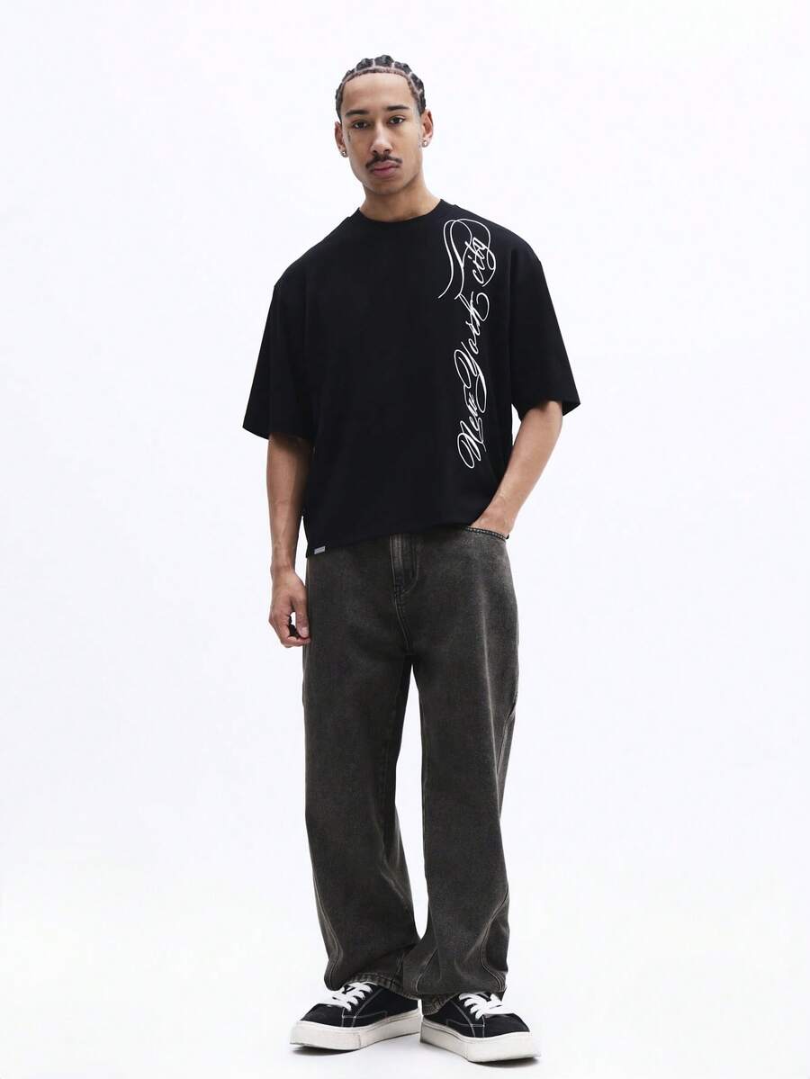 Camiseta Pavtros New York City Calligraphy