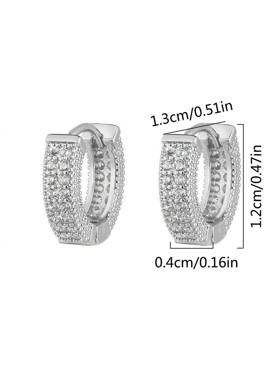 Brincos Pavtros Strass Minimalista