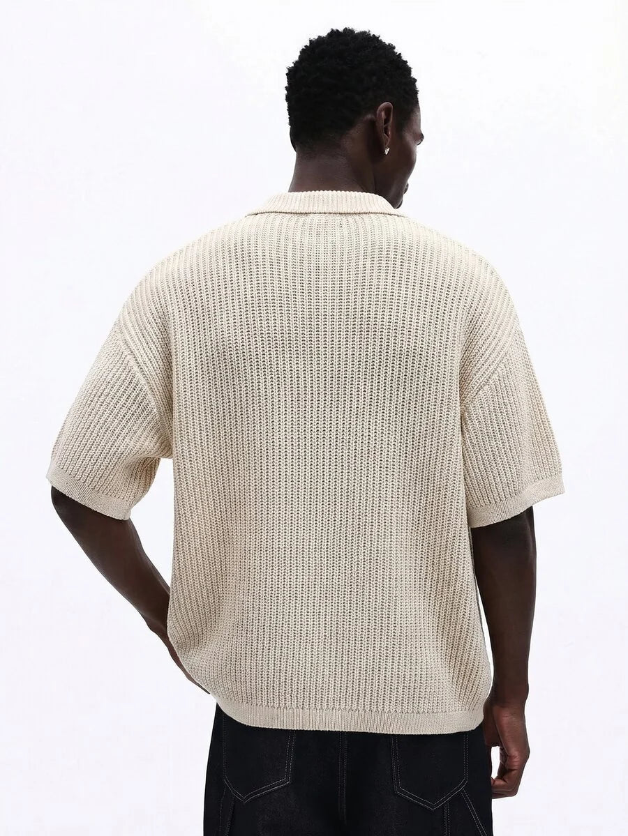 Camisa Polo Pavtros Studios Ribbed Heavy Knit Polo