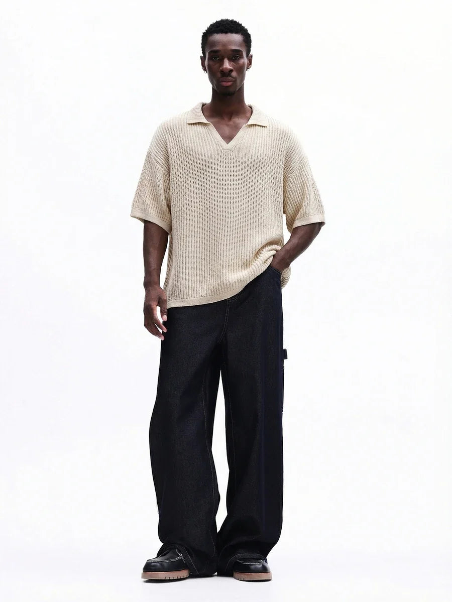 Camisa Polo Pavtros Studios Ribbed Heavy Knit Polo