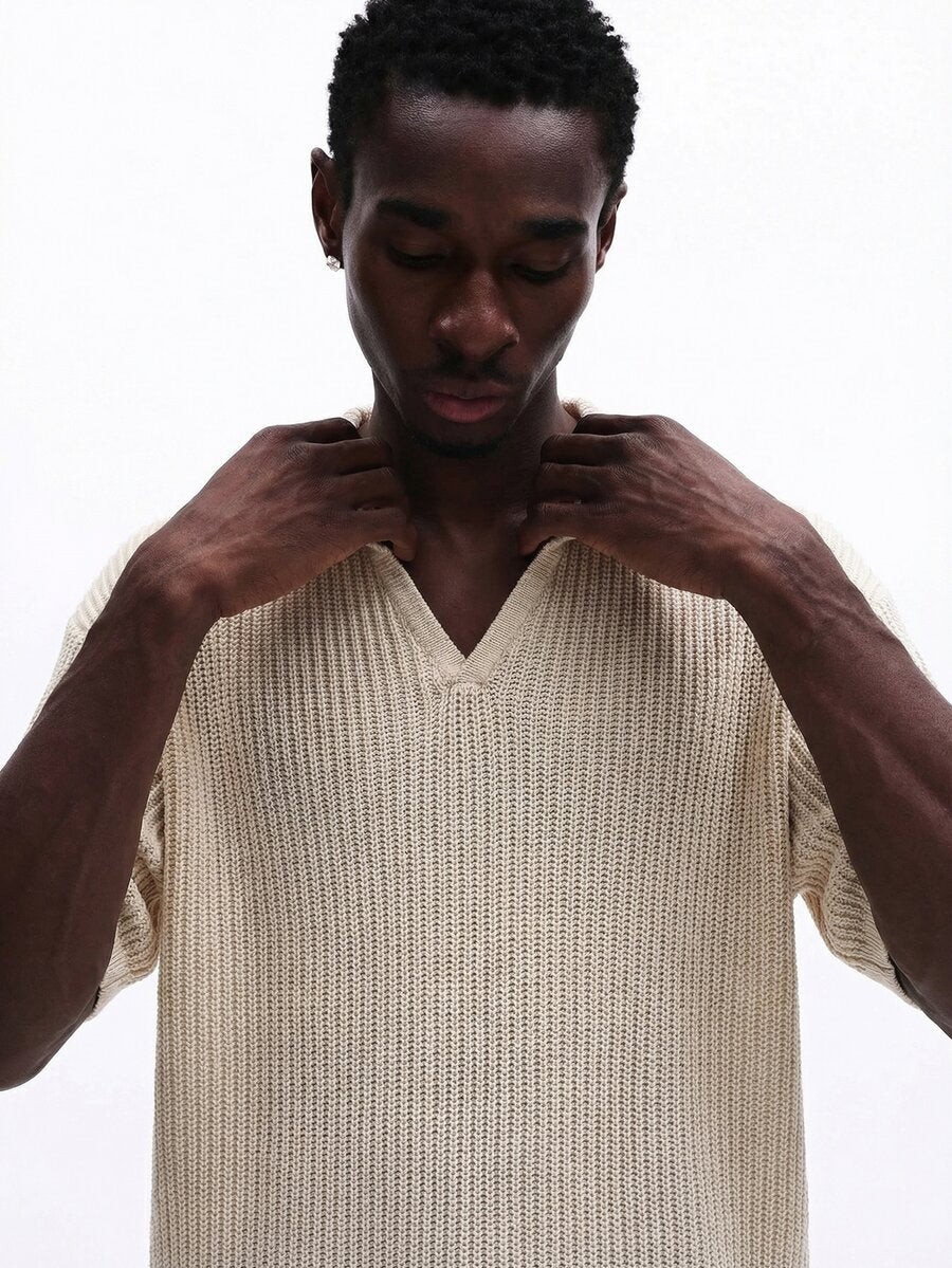 Camisa Polo Pavtros Studios Ribbed Heavy Knit Polo
