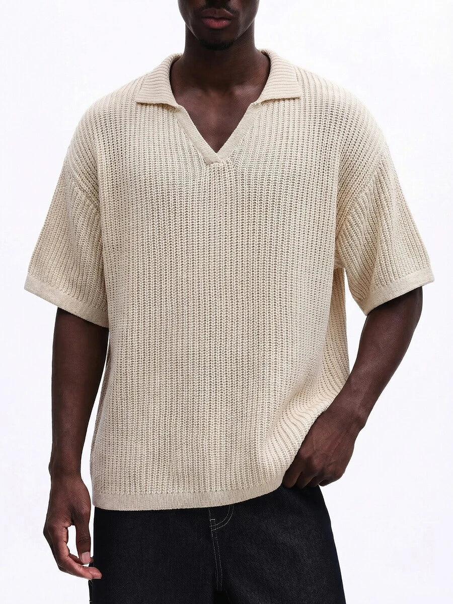 Camisa Polo Pavtros Studios Ribbed Heavy Knit Polo