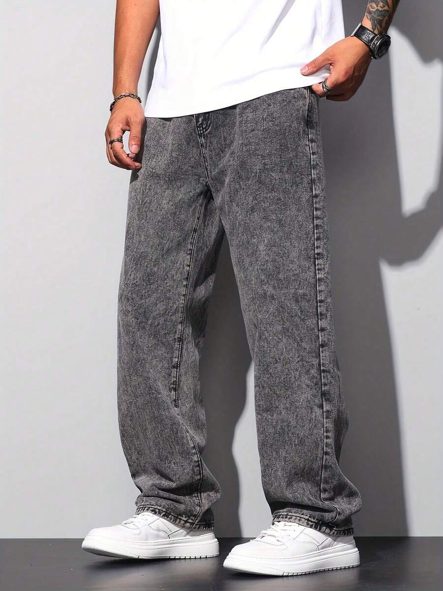 Calça Pavtros Studios Acid Wash Denim