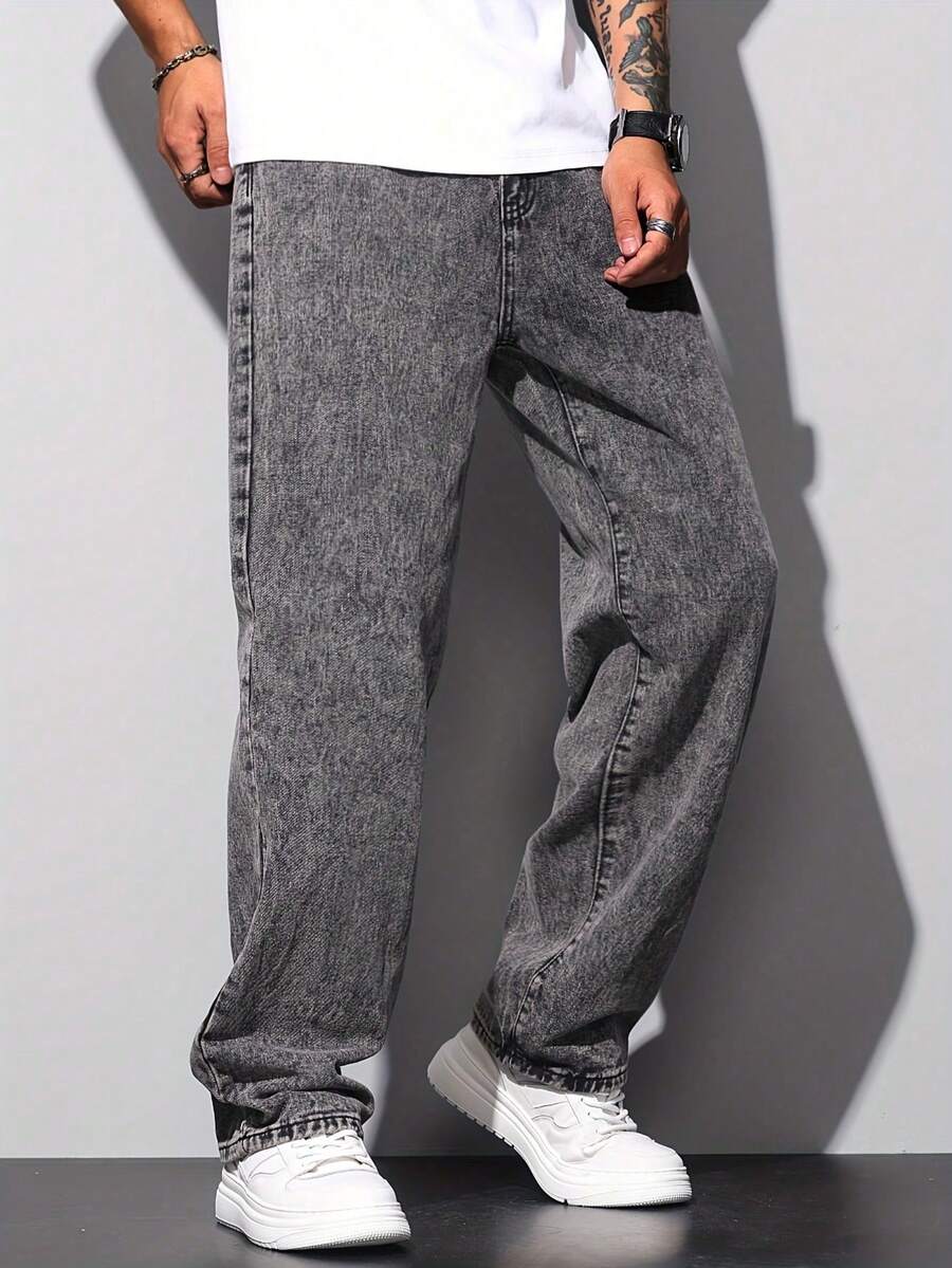 Calça Pavtros Studios Acid Wash Denim