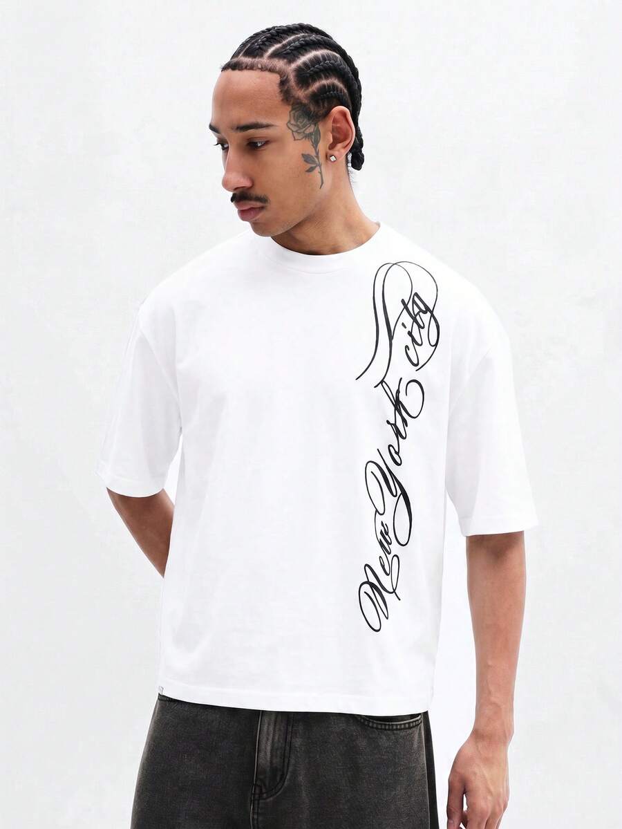 Camiseta Pavtros New York City Calligraphy