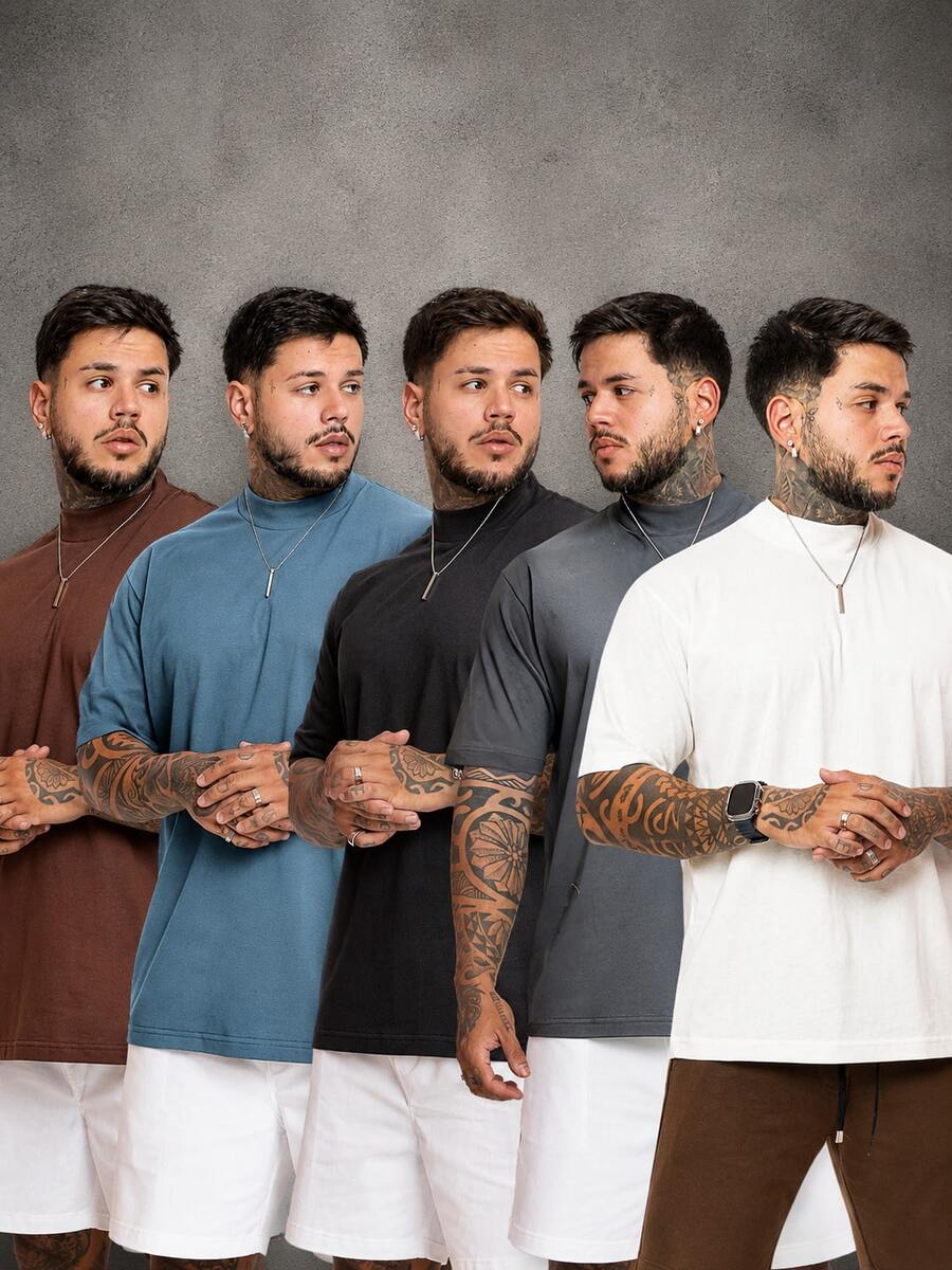 Kit Pavtros Oversized Street 5 Camisetas
