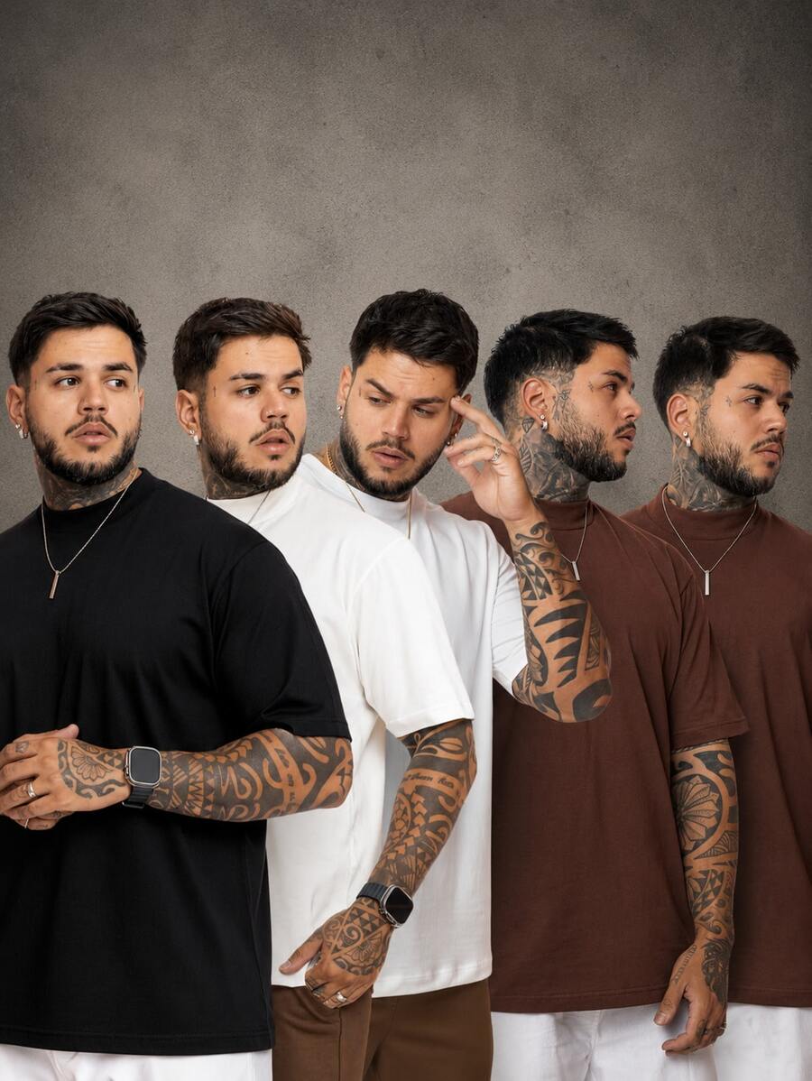 Kit Pavtros Oversized Street 5 Camisetas