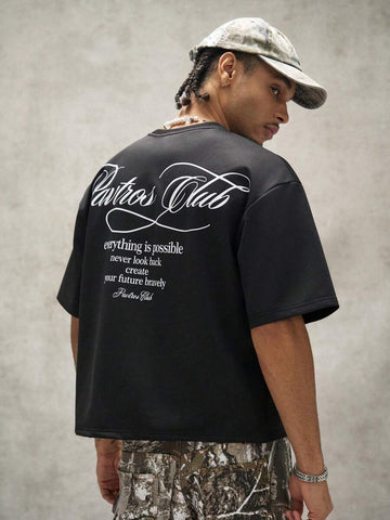 Camiseta Pavtros Club Calligraphy Black Oversized