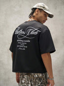 Camiseta Swavvy Club Calligraphy Black Oversized
