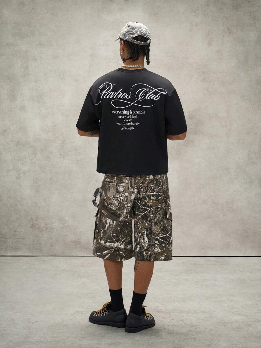 Camiseta Pavtros Club Calligraphy Black Oversized