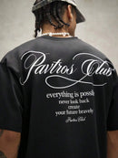 Camiseta Swavvy Club Calligraphy Black Oversized