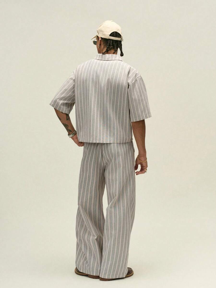 Conjunto Pavtros Studios Pinstripe Short-Sleeve Tracksuit