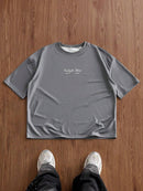 SWAVVY Camiseta Casual Masculina com Estampa de Letra, Decote Redondo e Ombros Caídos, Verão