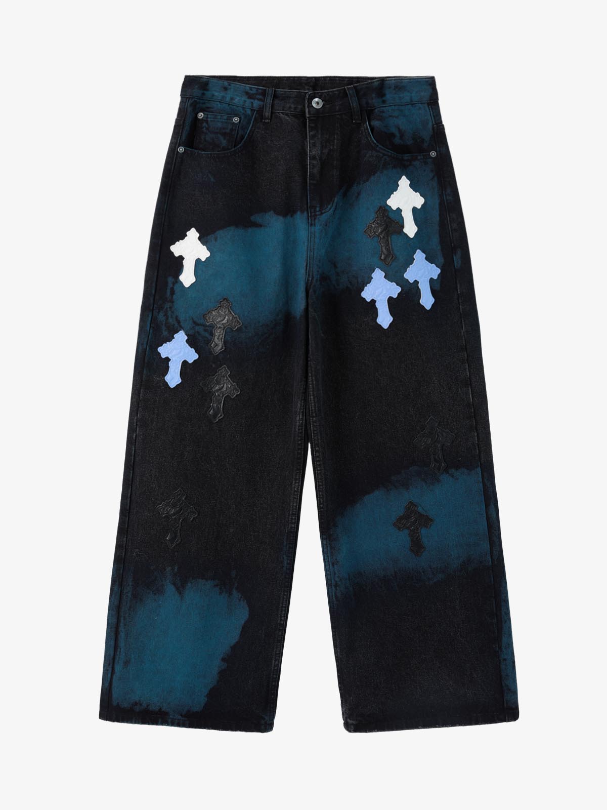 Calça Jeans Pavtros Cross Leather Patch Washed