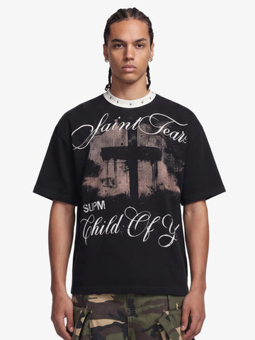 Camiseta Pavtros Studios Saint Fear Studded Oversized