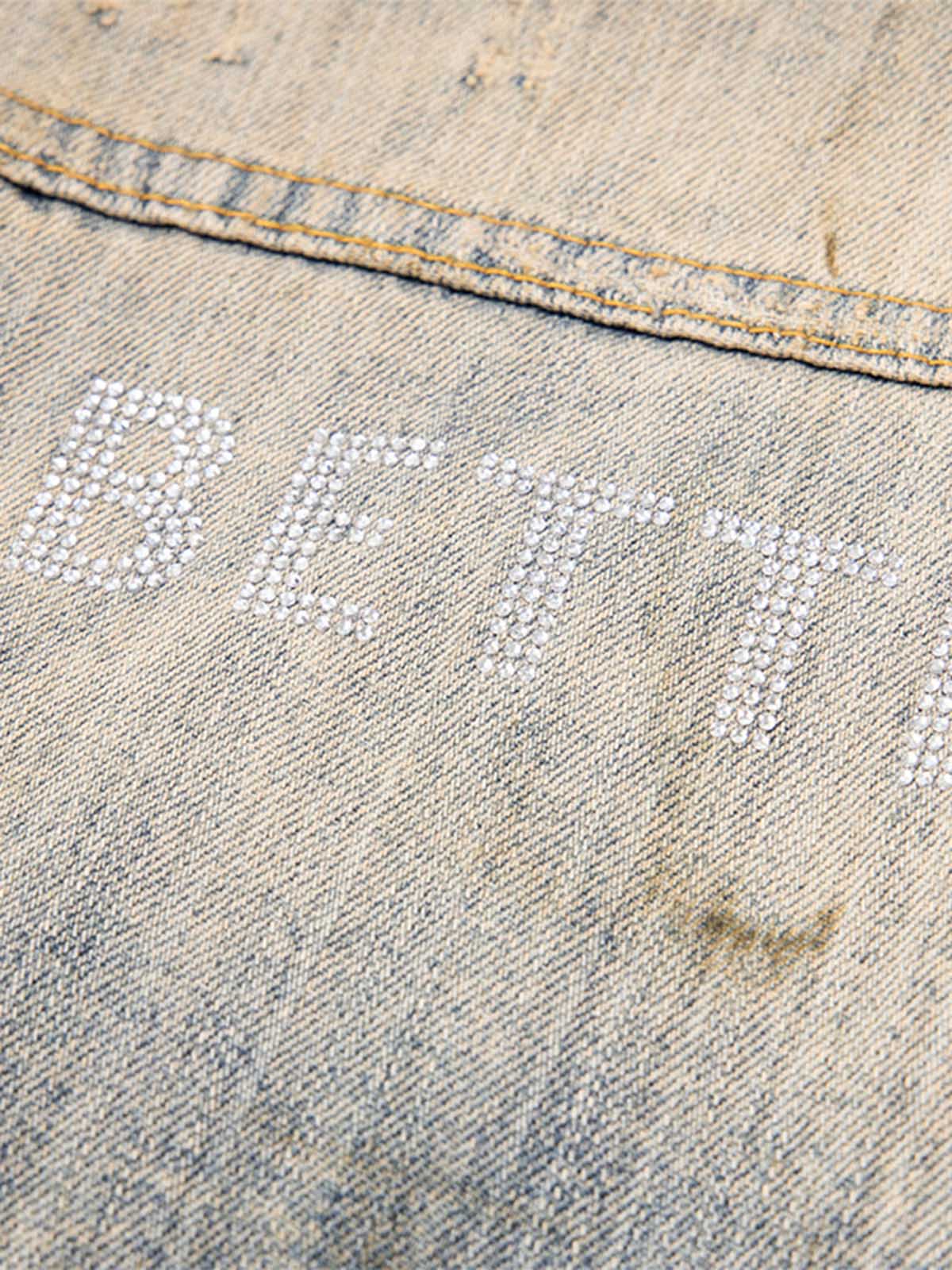 Jaqueta Pavtros Studios Destroyed Oil Wash Denim Jacket