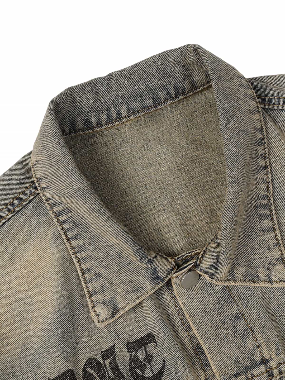 Jaqueta Pavtros Studios Gothic Wash Denim Jacket
