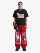 Camiseta Swavvy Flag Washed Black Oversized