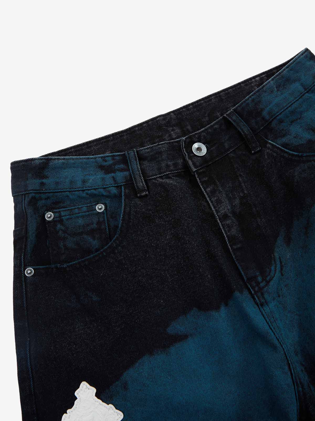 Calça Jeans Pavtros Cross Leather Patch Washed