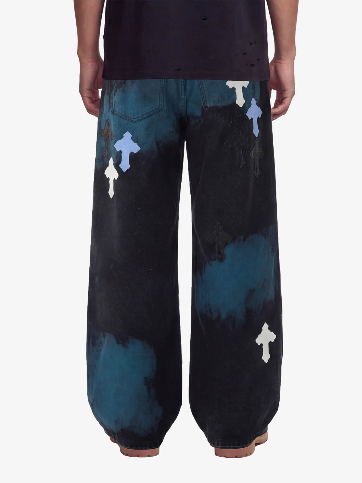 Calça Jeans Pavtros Cross Leather Patch Washed