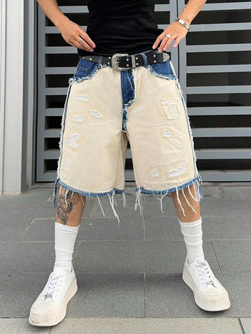 Short Pavtros Denim Bege Punk Jeans