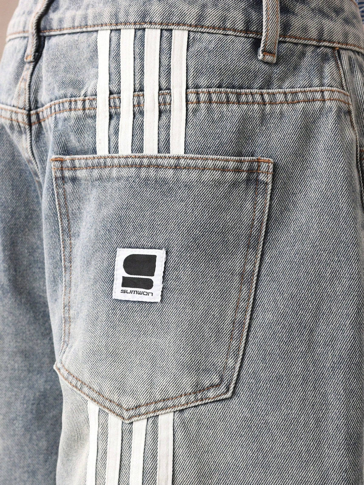 Short Pavtros Denim Oversized Perna Larga
