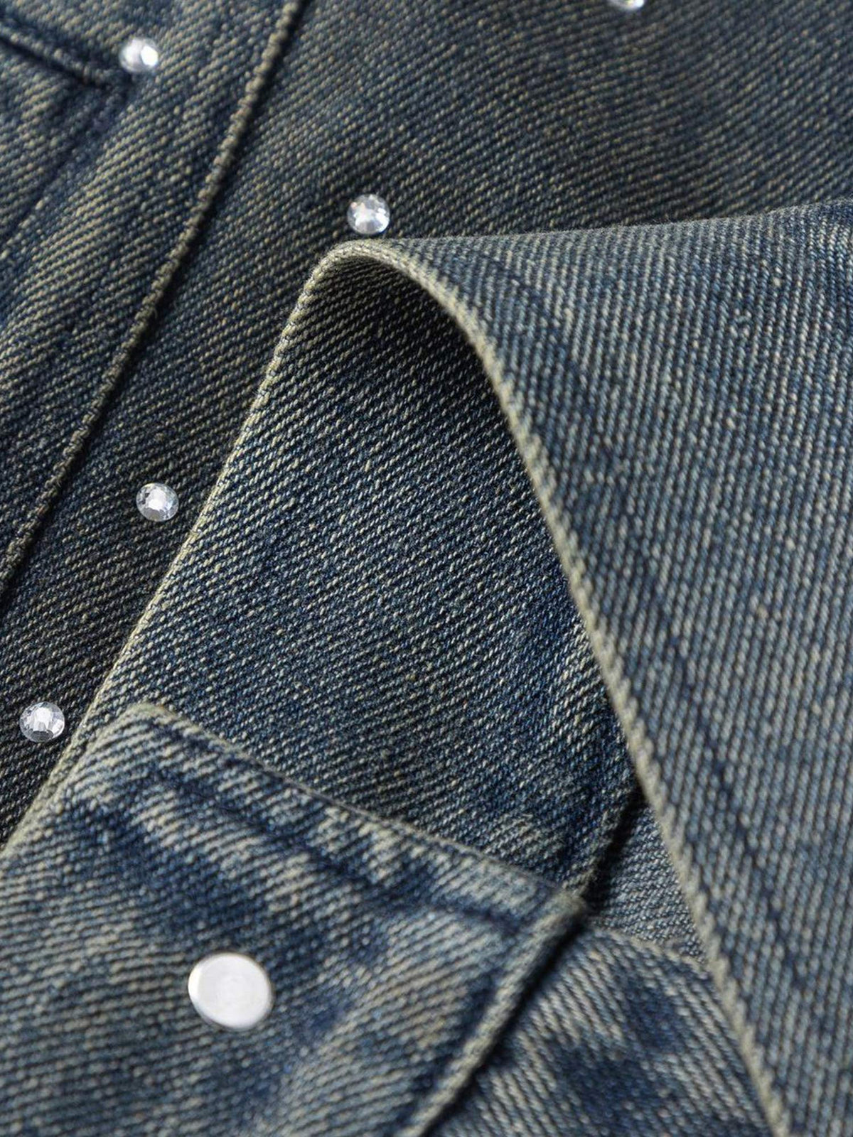 Jaqueta Pavtros Studios Rhinestone Denim Jacket
